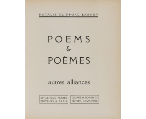Barney (Natalie Clifford) Poems &amp; Poèmes autres alliances, first edition, limited edition, faint abrasion marks to front 