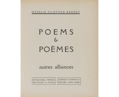 Barney (Natalie Clifford) Poems &amp; Poèmes autres alliances, first edition, limited edition, faint abrasion marks to front 