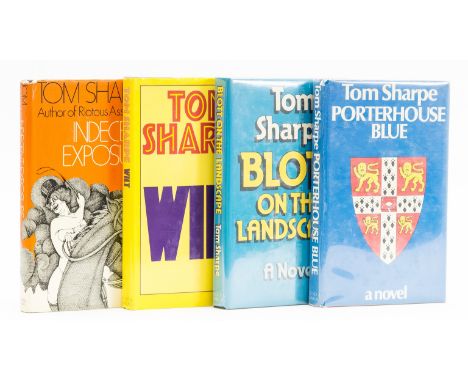 NO RESERVE Sharpe (Tom) Indecent Exposure, jacket spine chipped at head, short closed tear to head of upper panel upper corne