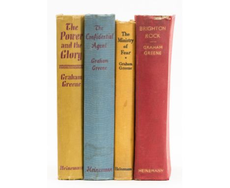 Greene (Graham) Brighton Rock, browning to half title, spine a little darkened and chipped at head, 1938; The Confidential Ag