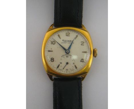 A gent's Rotary Super-sports non magnetic wrist watch. Art deco style dial with small counter at 6 o'clock. 