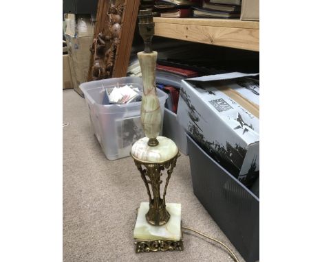 An onyx table lamp, approx 59cm - NO RESERVE