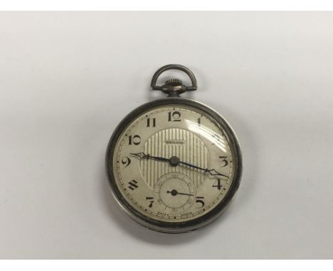 An Art Deco style silver pocket watch.