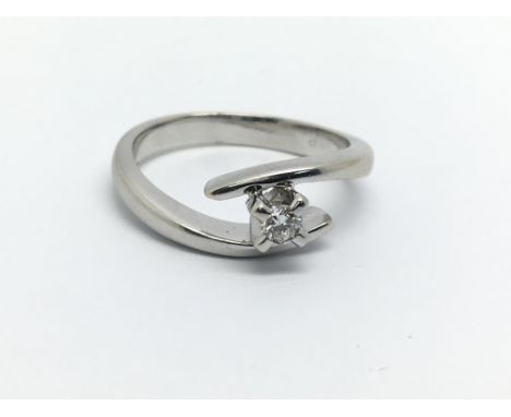 An 18ct white gold solitaire diamond ring, approx.10ct, approx 3.7g and approx size K-L.