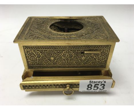 A late 19thC Musical automaton bird box with mark for Karl Griesbaum,  (in need of restoration, musically working well, bird 