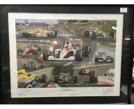 Formula One - Ninety One' Artist signed print by Andrew Kitson, 1991, 74 x 59.5cm - NO RESERVE
