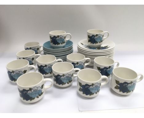 A collection of circa 1960s Barrats tea service in 'Blue Harmony' pattern - NO RESERVE