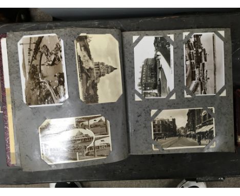 3 complete Vintage postcard albums And 1 small sketch book.