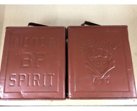 2 vintage BP (Shell-Mex) petrol cans