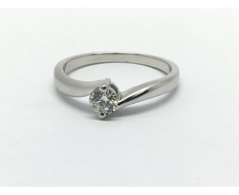 An 18ct white gold and diamond ring, approx 0.25ct, approx 4.2g, ring size approx L/M