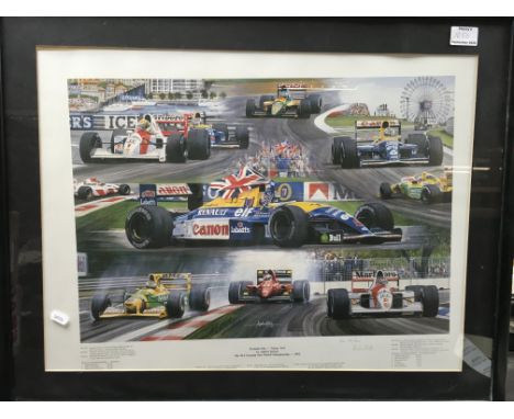Formula One - Ninety One' Artist signed print by Andrew Kitson, 1991, 74 x 59.5cm - NO RESERVE