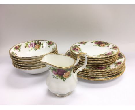 A Royal Albert dinner and tea service in Old Country Roses pattern. Please note first picture shows items of first quality, t