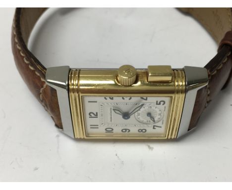 An 18ct gold and steel Jaeger-LeCoultre Reverso Memory Duo Face, serial no.1985239/ 255.582.