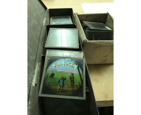 A collection of magic lantern glass slides