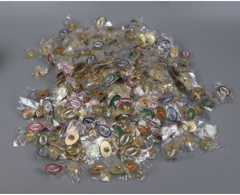 Approx 500 various enamel motorcycle pin badges - proceeds to charity 
