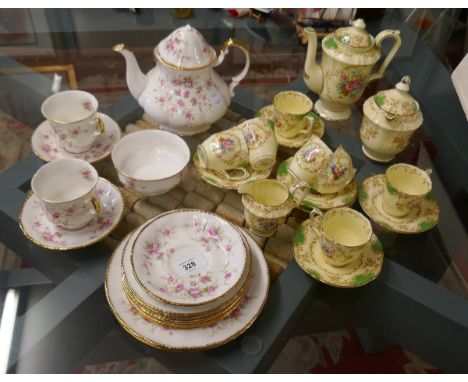 Crown Staffordshire tea service together with a Paragon Victoriana Rose tea set 