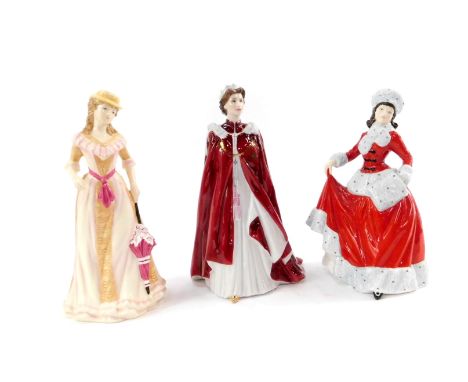 A Royal Worcester porcelain figure of Her Majesty The Queen, In Celebration of Her 80th Birthday 2006, dressed in the robes o