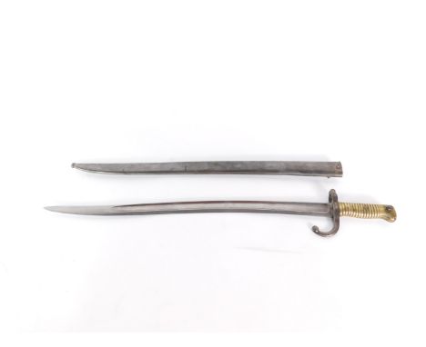 A St Etienne bayonet 1873, with scabbard, 847850, 69.5cm L.
