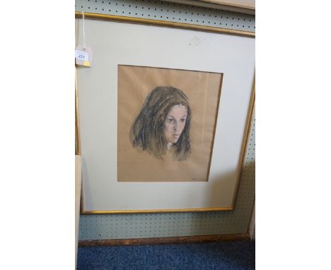 Harold Riley (British, b.1934) - 'Gillian Marks'Portrait in oil and watercolour, signed and dated (19)74, approx. 39x33cm, fr