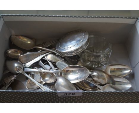 A large collection of hallmarked silver mixed flatware items to include some Victorian examples and a Sheffield hallmarked si