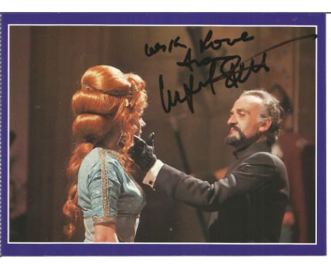 Doctor Who The Time Monster postcard signed by Ingrid Pitt pictured as Galleia and Roger Delgardo as the master from the 1972