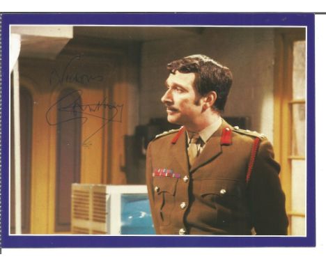 Doctor Who The Mind of Evil postcard signed by Nicholas Cortney pictured as Brigadier Lethbridge Stewart in the 1971 episode 