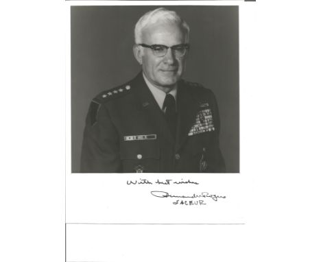 General Bernard B. Rogers signed 10 x 8 b/w photo, United States Army general who served as the 28th Chief of Staff of the Un