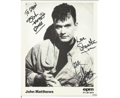 Undercover band three members signed on John Matthews 10 x 8 black and white portrait photo. They are a dance music group fro