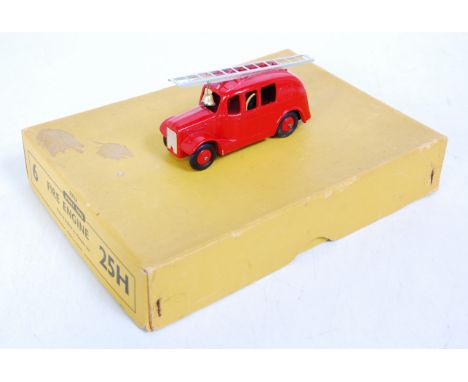 A Dinky toys trade box No. 25H fire engine, containing one example finished in red with red hubs and silver ladder and origin