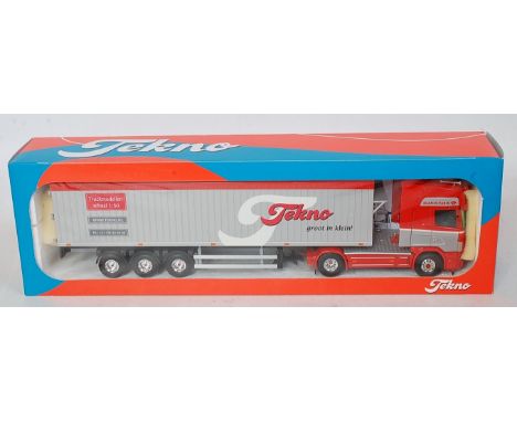 A Tekno 1/50 scale model No. 69299 model of a Scania R Streamline Topline with Tekno cargo floor trailer, sold in the origina