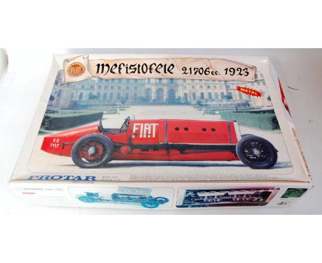 A Protar 1/24 scale plastic and metal kit for a 21706cc 1923 Fiat racing car in the original box, missing instruction leaflet