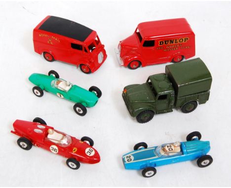 Six various boxed Dinky Toys diecasts, all boxes either repaired or with significant damage, examples to include No. 451 Dunl