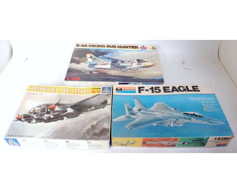 Seven various boxed mixed scale plastic aircraft kits to include Italeri, Fujimi, Hasegawa, and others, to include Fujimi Bri