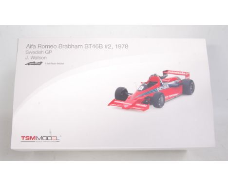 A True Scale Miniatures TSM model of a 1/18 scale Alfa Romeo Brabham DT46B No 2 F1 racing car, J Watson, Swedish Grand Prix, 