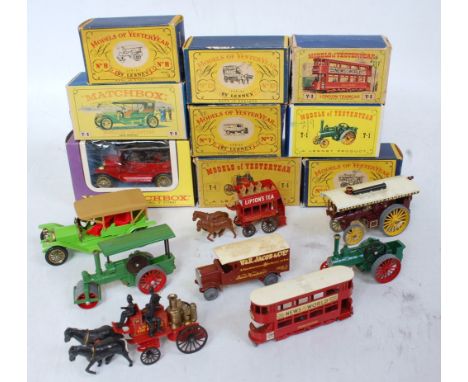 Nine various boxed Matchbox Models of Yesteryear boxed diecasts to include No. Y9 1912 Simplex finished in apple green, No. 9