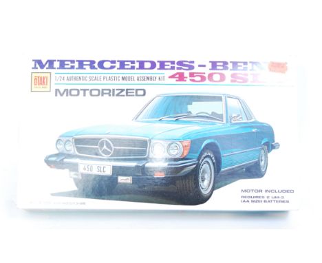 An Otaki 1/24 scale plastic kit for a Mercedes Benz 450SLC part started example, in original box