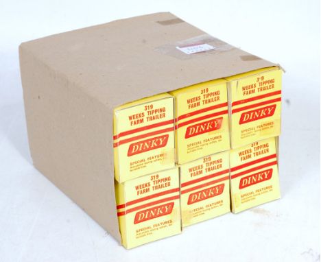Dinky Toys No.319 Trade Pack of 6 Weeks Tipping Farm Trailers, all in original window boxes with outer buff coloured sleeve, 