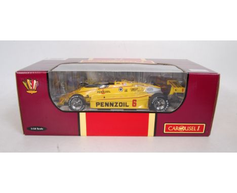 A Carousel One No. 5301 1/18 scale model of a 1984 Indianapolis 500 winner, Penske Racing Z7 racing car, No. 6 Rick Mears, in