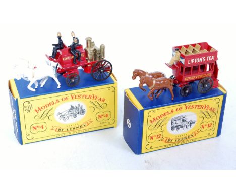 A Matchbox Models of Yesteryear boxed horse drawn diecast group to include No. Y4 Shand Mason horse drawn fire engine, togeth