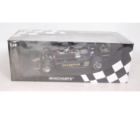 A Minichamps 1/18 scale model of a Lotus Ford 79, JP Jarier, Canadian Grand Prix 1978 limited edition 1/774, model No. 100780