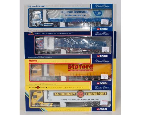 Corgi Toys 1/50 scale road haulage diecast group, four examples to include Ref. Nos. CC12702, CC12409, CC12905, and CC12910, 