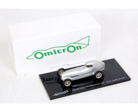 An Omicron of Italy factory built resin 1/43 scale landspeed record car No. 8 Mercedes Benz W25 Renn Limousine 1934, driver R