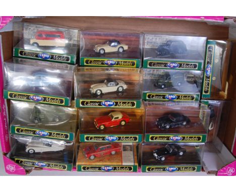 22 various boxed Corgi Classic models window box diecasts to include a No. D983 Morris J van, an Austin Healey 3000 and vario