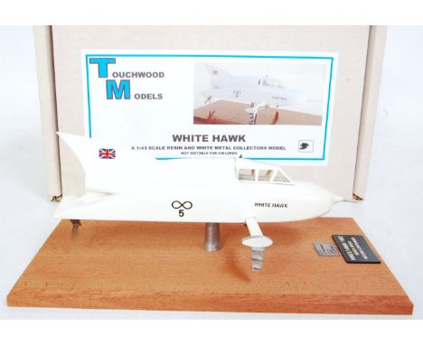 A Touchwood Models 1/43 scale resin and whitemetal handbuilt model of a White Hawk Hydroplane boat, waterspeed record holder 