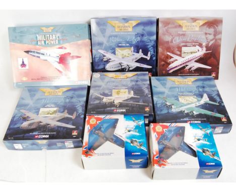 Eight various boxed Corgi Aviation Archive mixed scale diecast aircraft, all appear as issued in original boxes, to include R