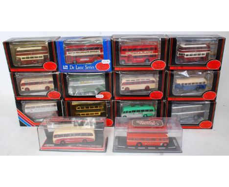 14 various boxed EFE 1/76 scale public transport diecasts examples to include a Wigan Corporation Leyland PD1 low bridge doub