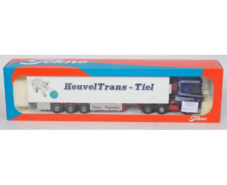 A Tekno 1/50 scale boxed model of a Daf 430 tractor unit with Heuvel Trans-Tiel refrigerated trailer, sold in the original Te