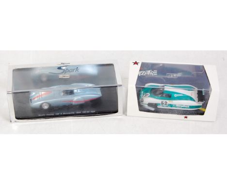 A Bizarre Models &amp; Spark Models 1/43 scale resin landspeed record cars to include a Bizarre BZ195 Peugeot P489 Le Mans 19