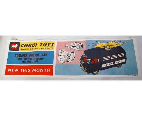 An original Corgi Toys advertising leaflet advertising the Commer Police van with battery operated flashing light (new this m