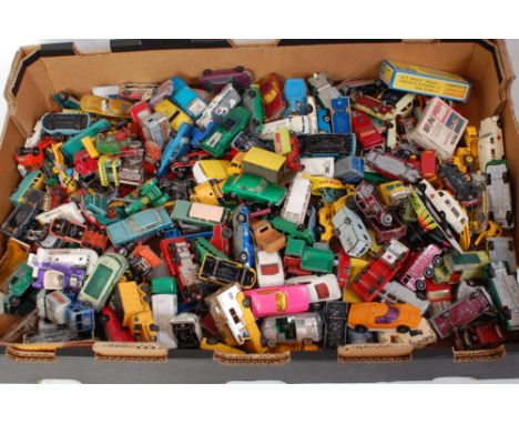 One tray containing a large quantity of mixed playworn Matchbox Hotwheels Redline, Matchbox Superfast, and various other diec